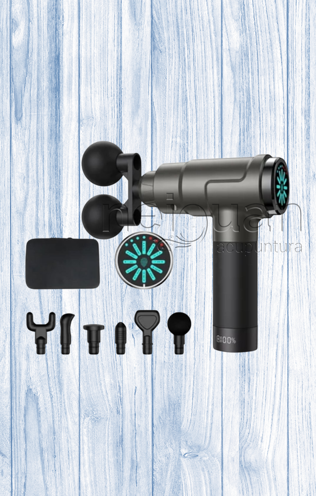 PISTOLA DE MASAJE GRANDE SMART FASCIA GUN CON 7 CABEZALES